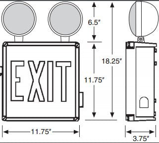 Wet Location Single Face, LED Exit, 120/277V